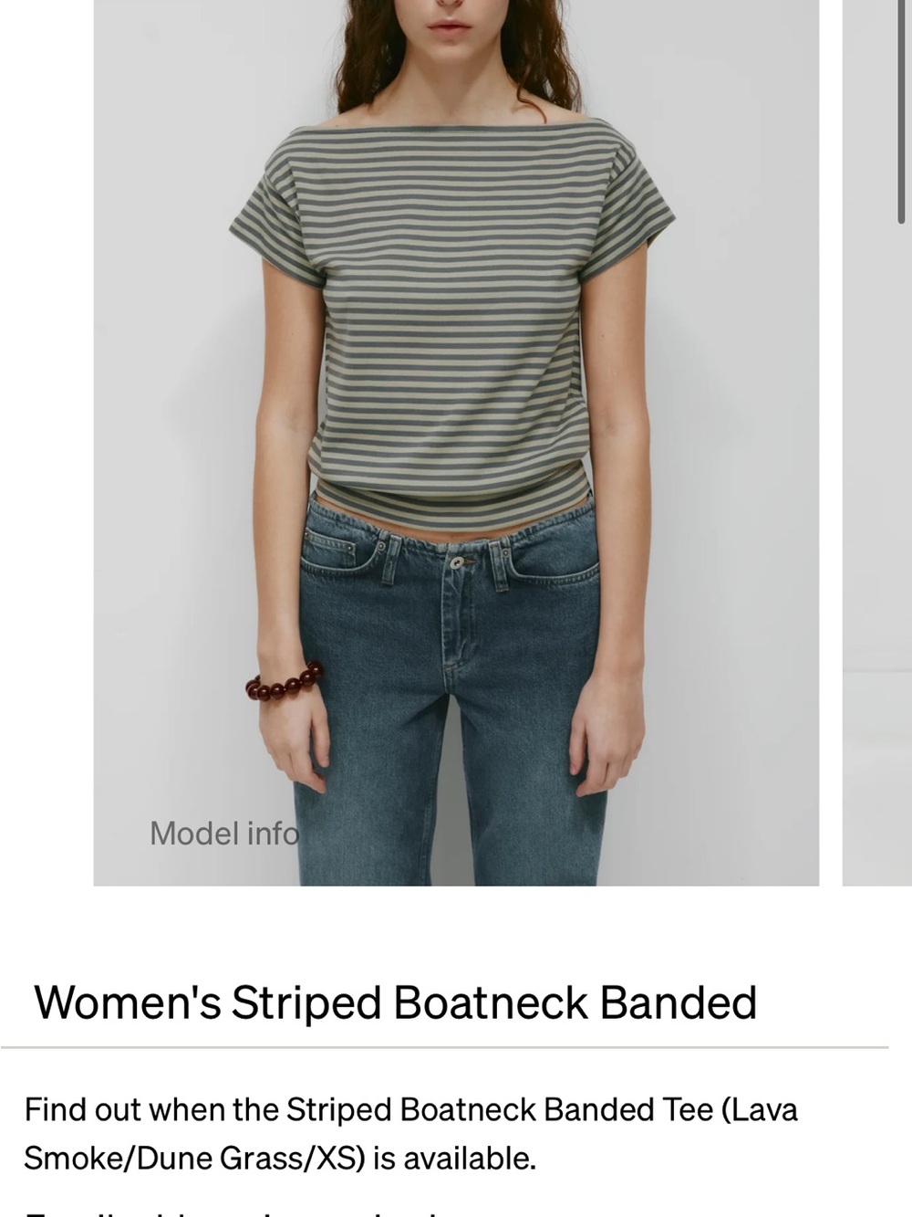 KOTN Striped Boatneck Banded Tee